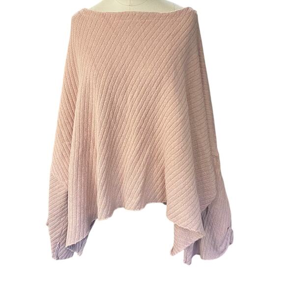 FREE PEOPLE Can’t Wait Pink Women's Sweater poncho Size MEDIUM - Picture 2 of 12